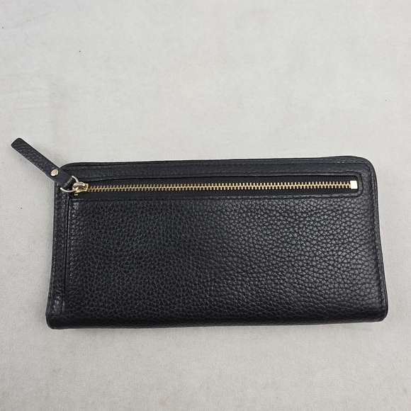 Kate Spade Black Genuine Leather Pebbled Leather Bifold Wallet - Picture 2 of 5